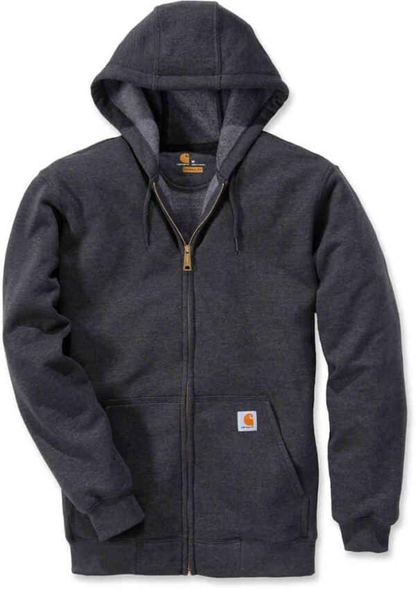 FELPA CARHARTT ZIP, TASCA E CAPPUCCIO GRIGIO SCURO