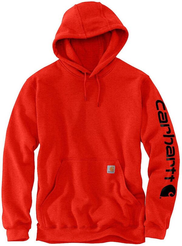 FELPA CARHARTT CON CAPPUCCIO E LOGO MANICA ROSSA