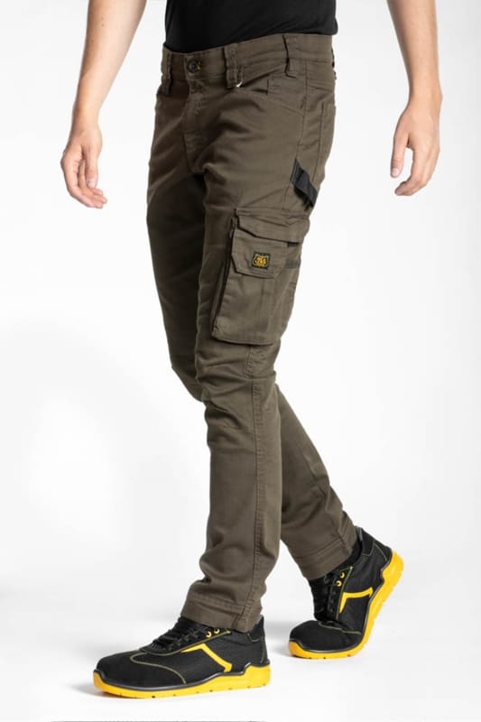JEANS MULTITASCHE ELASTICIZZATO VERDE