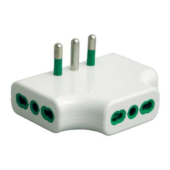 ADATTATORE TRIPLO PIATTO 2P+T 16A